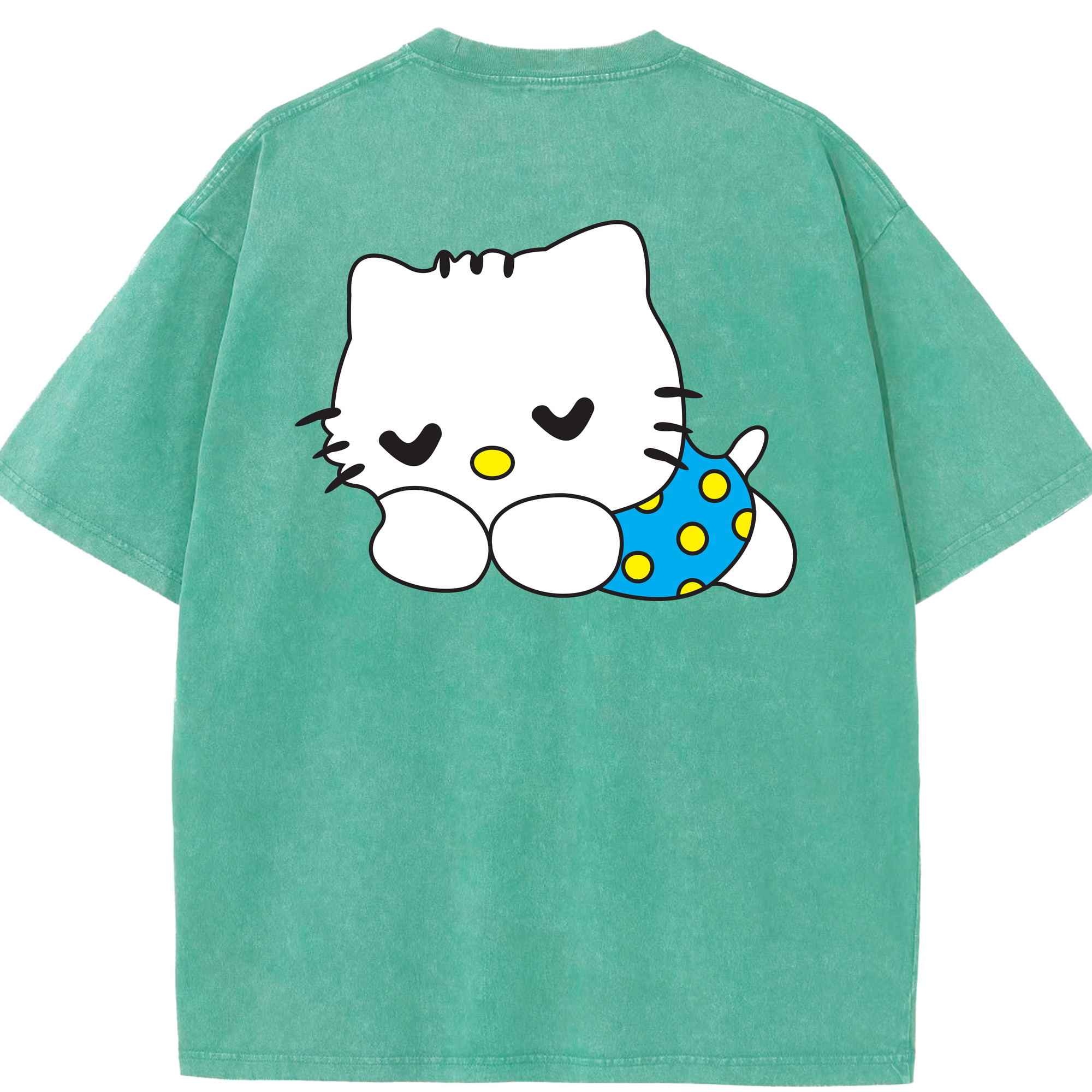 （画像用） Hello Kitty ハローキティ 綿100% ヴィンテージ風 半袖Tシャツ（背面プリント）